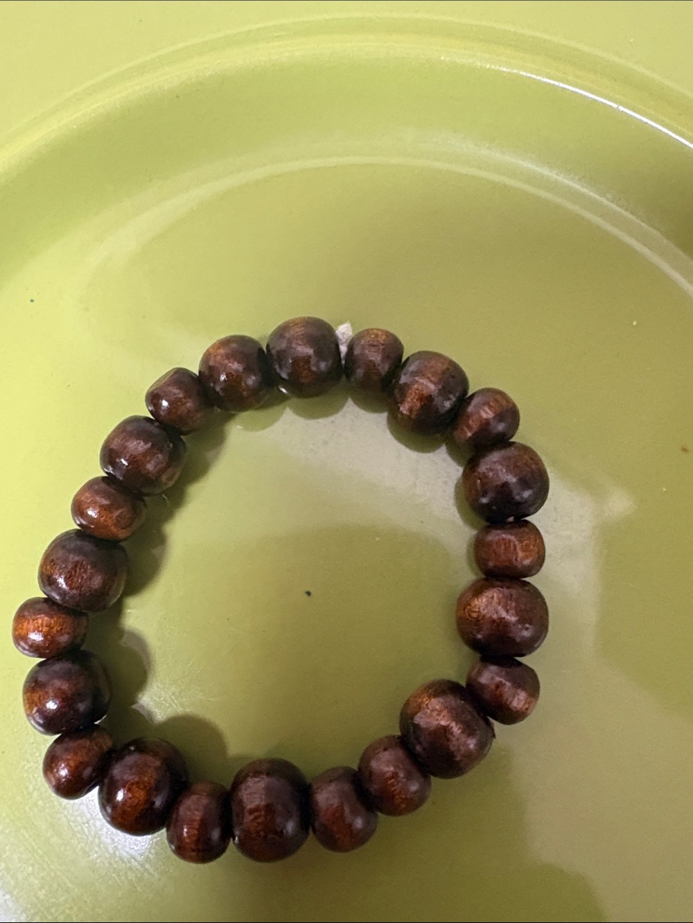 Natural Brown Wood Bead Stretch Bracelet